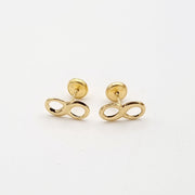 18K Real Gold Infinity Earrings