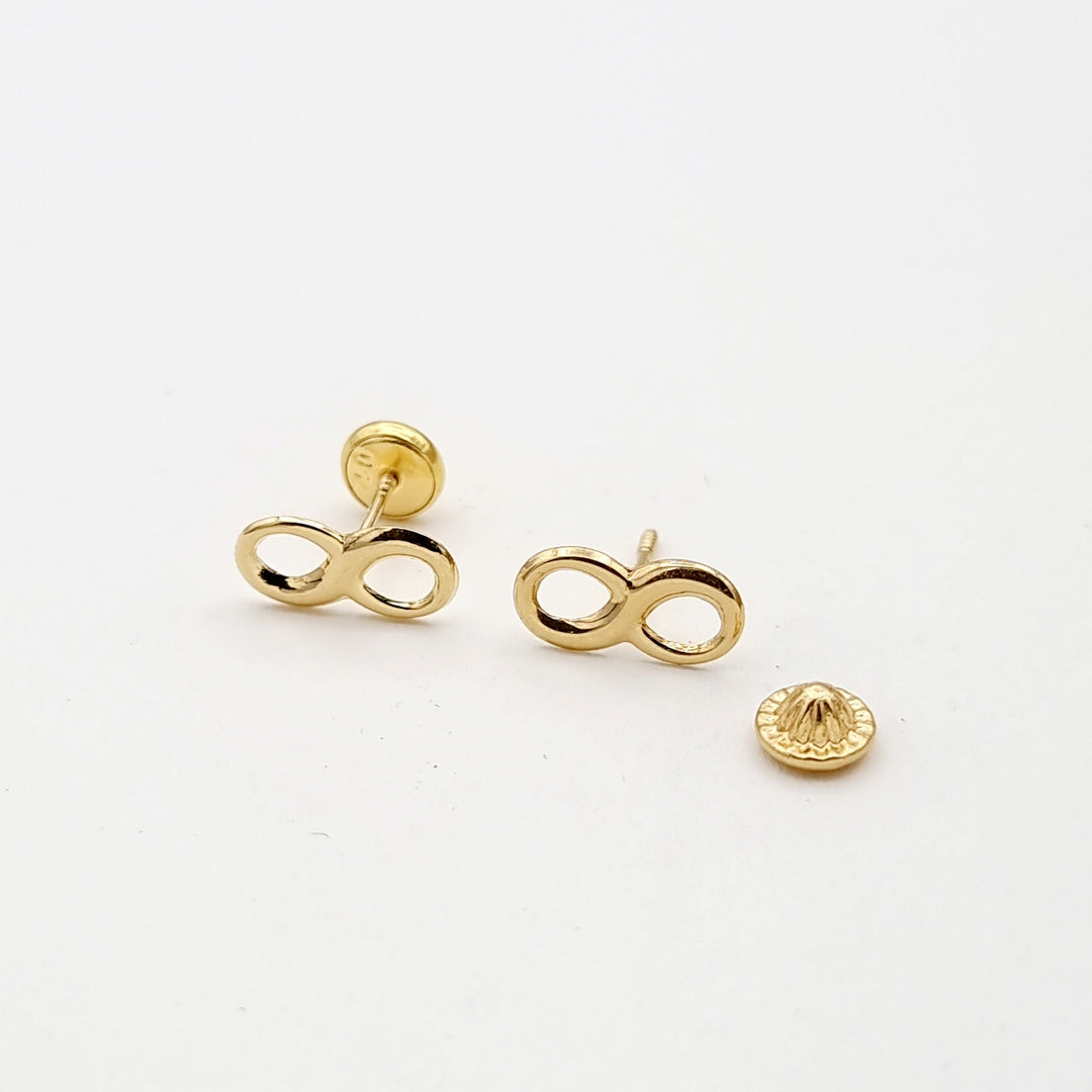 18K Real Gold Infinity Earrings