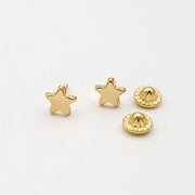 18K Real Gold Star Earrings