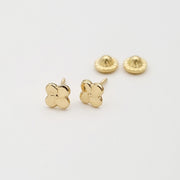 18K Real Gold Flower Earrings