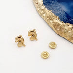 Load image into Gallery viewer, 18K Real Gold Dolphin Earrings