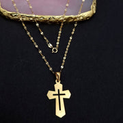 18K Real Gold Cross Necklace