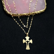 18K Real Gold Cross Necklace