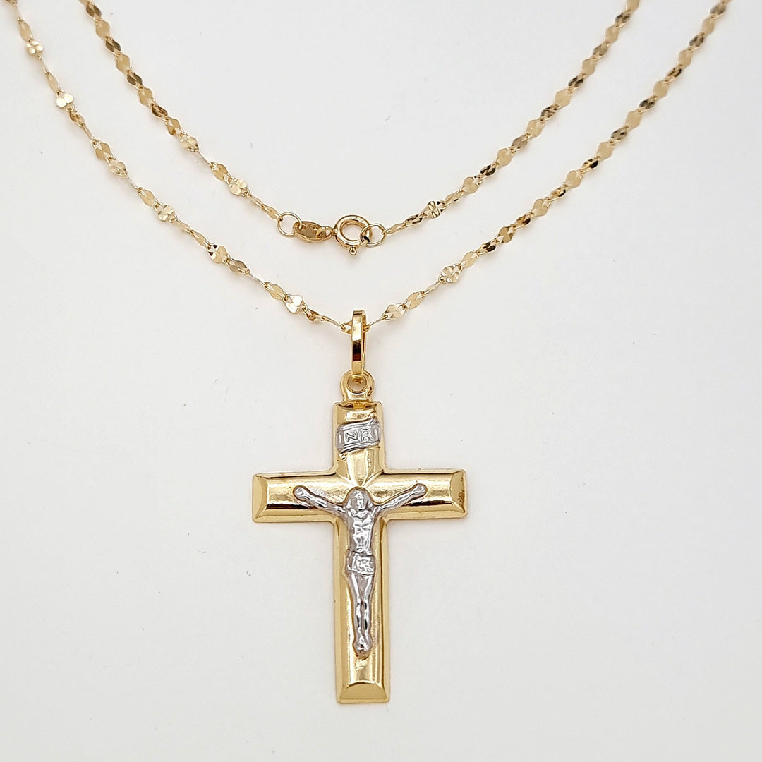 18K Real Gold Cross Necklace