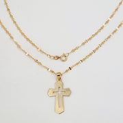 18K Real Gold Cross Necklace