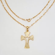 18K Real Gold Cross Necklace