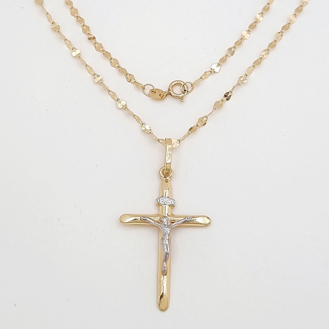 18K Real Gold Jesus Cross Necklace