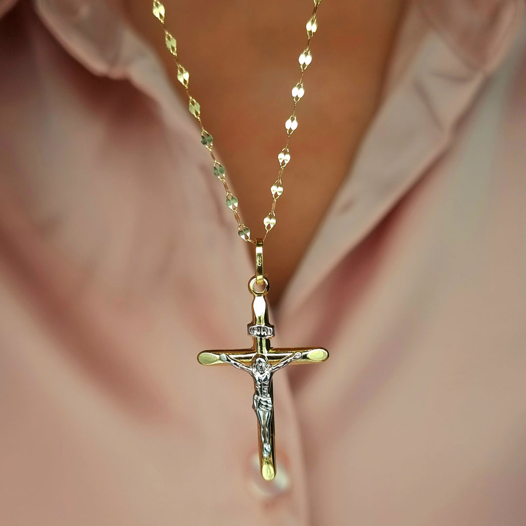 Gold jesus cross necklace Clearance