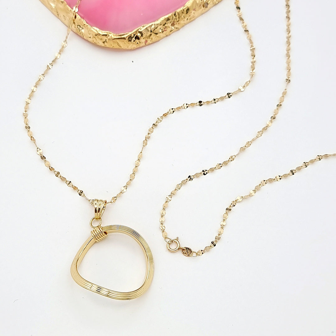 18K Real Gold Round Twisted Necklace