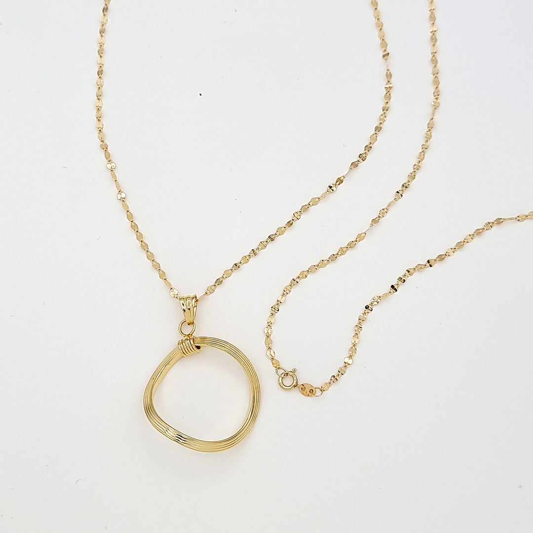 18K Real Gold Round Twisted Necklace