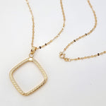 Load image into Gallery viewer, 18K Real Gold Square Necklace
