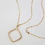 Load image into Gallery viewer, 18K Real Gold Square Necklace