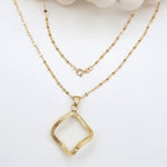 Load image into Gallery viewer, 18K Real Gold Twisted Square Necklace