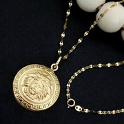 18K Real Gold Elegant Round Necklace