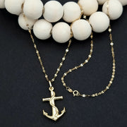 18K Real Gold Anchor Necklace