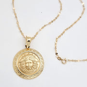18K Real Gold Elegant Round Necklace
