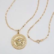 18K Real Gold Elegant Round Necklace