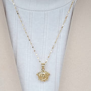 18K Real Gold Elegant Face Necklace