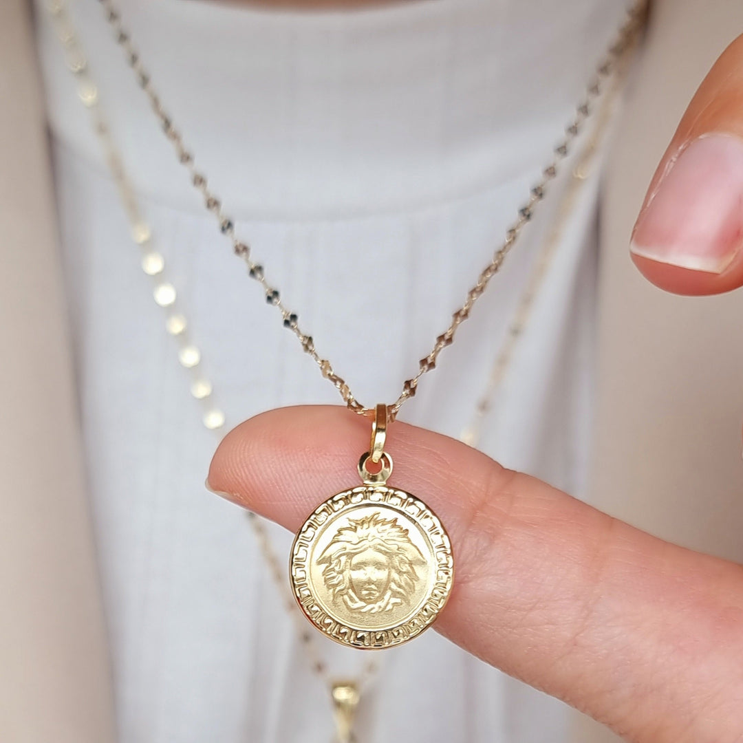18K Real Gold Elegant Round Necklace