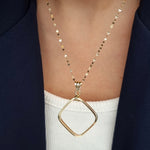 Load image into Gallery viewer, 18K Real Gold Square Necklace
