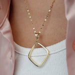 Load image into Gallery viewer, 18K Real Gold Square Necklace