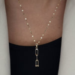 Load image into Gallery viewer, 18K Real Gold Hanging U-Link Necklace
