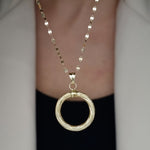 Load image into Gallery viewer, 18K Real Gold Round Necklace