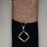 Load image into Gallery viewer, 18K Real Gold Twisted Square Necklace