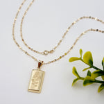 Load image into Gallery viewer, 18K Real Gold Bar Flower Necklace
