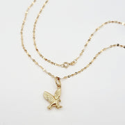 18K Real Gold Eagle Necklace