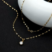 18K Real Gold Stone Necklace
