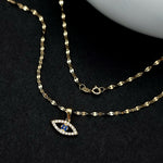 Load image into Gallery viewer, 18K Real Gold Eye Shape Stone Necklace
