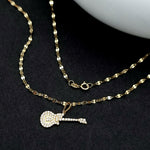 Load image into Gallery viewer, 18K Real Gold Guitar Stone Necklace