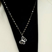 18K Real Gold Butterfly Stone Necklace
