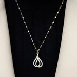 Load image into Gallery viewer, 18K Real Gold Double Drop Stone Necklace