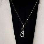 Load image into Gallery viewer, 18K Real Gold Oval Stone Necklace