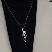 18K Real Gold Stone Necklace