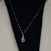 18K Real Gold Stone Necklace