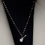 Load image into Gallery viewer, 18K Real Gold Guitar Stone Necklace