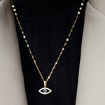 Load image into Gallery viewer, 18K Real Gold Eye Shape Stone Necklace