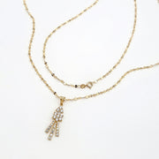18K Real Gold Stone Necklace