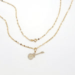 Load image into Gallery viewer, 18K Real Gold Guitar Stone Necklace
