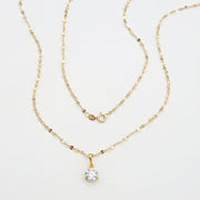 18K Real Gold Stone Necklace