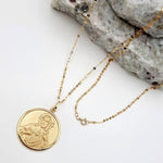 Load image into Gallery viewer, 18K Real Gold Round Religious Necklace