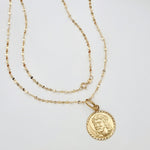 Load image into Gallery viewer, 18K Real Gold Round Jesus Religious Necklace