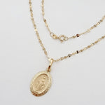 Load image into Gallery viewer, 18K Real Gold Oval Religious Necklace