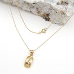 Load image into Gallery viewer, 18K Real Gold Curved Pendant Necklace
