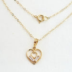 Load image into Gallery viewer, 18K Real Gold Double Heart Necklace