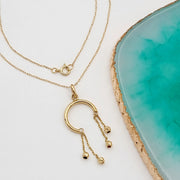 18K Real Gold Hanging Seed Necklace