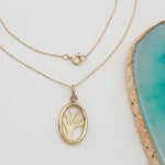 Load image into Gallery viewer, 18K Real Gold Oval Tree Necklace